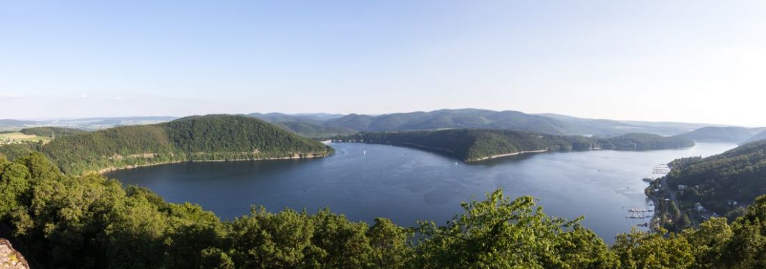 edersee lake germany high resolution panoramic picture